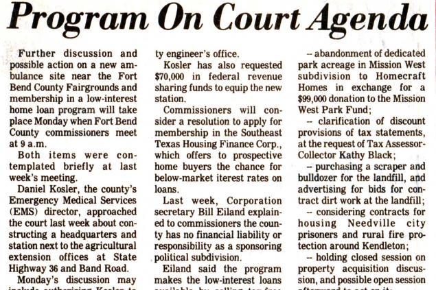 1983 New EMS Station Article
