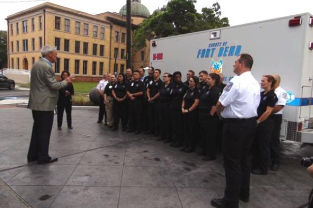 Commissioner Patterson addressing EMS Department