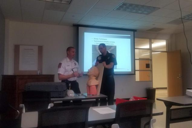 Employees training in self-defense